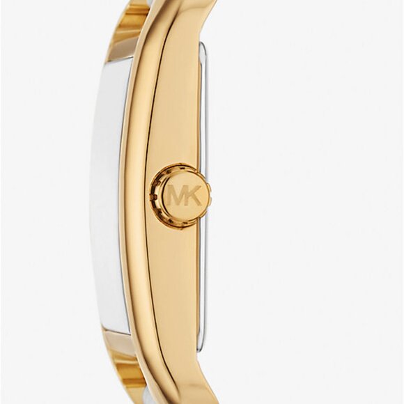 $118 NWT MICHAEL MICHAEL KORS Gold-Tone White Leather Watch - Picture 5 of 6
